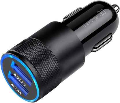 Fast Car Charger, Quick Charging 5.4A/30W Phone USB Adapter Rapid Plug 2 Port Cigarette Lighter Auto Charger Flush Compatible Samsung, Tablet, Iphone, Ipad, LG, Automobile